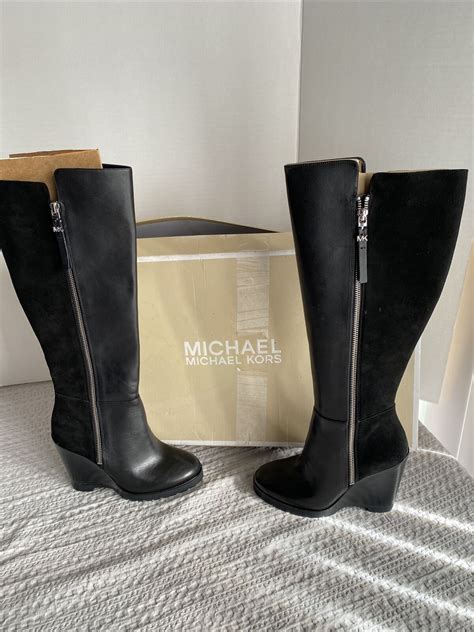 michael kors knee-high boots sale|michael kors geller wedge bootie.